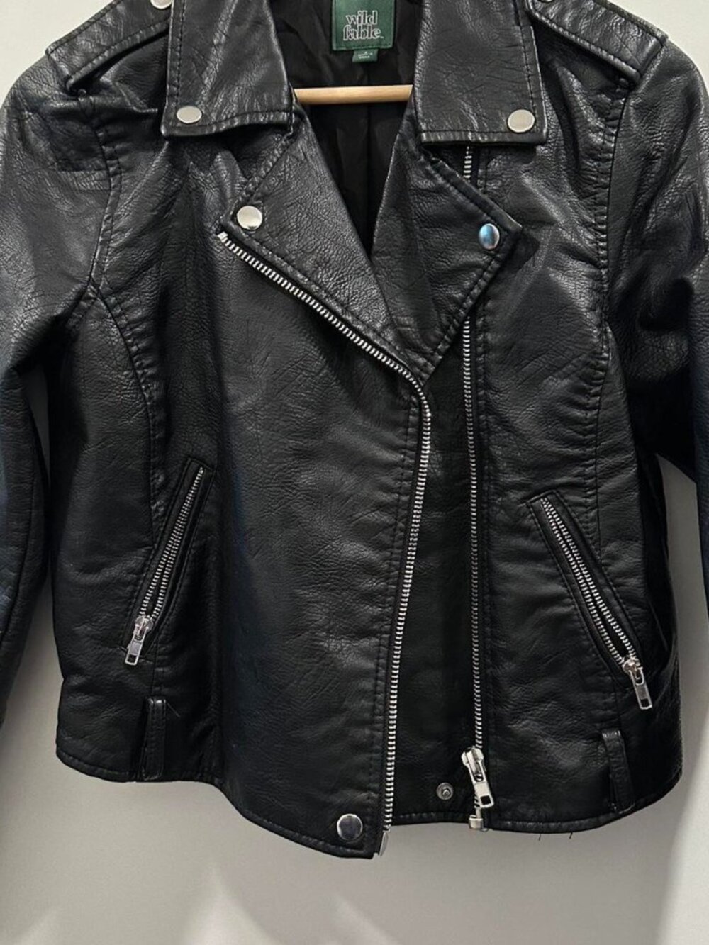 Black faux leather jacket